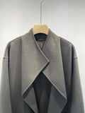 cashmere blend tie-waist long coat