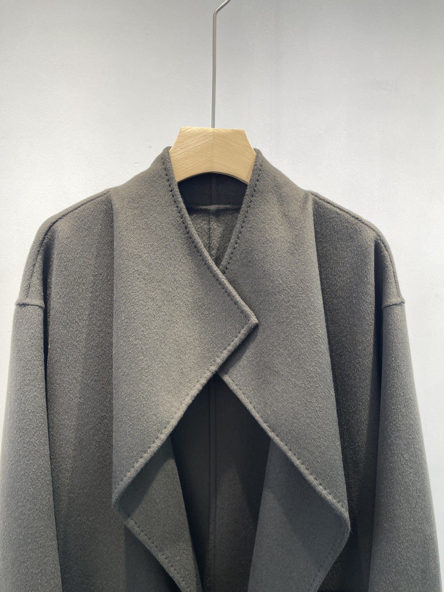 cashmere blend tie-waist long coat