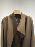 cashmere blend tie-waist long coat