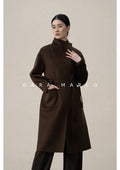 cashmere blend tie-waist long coat