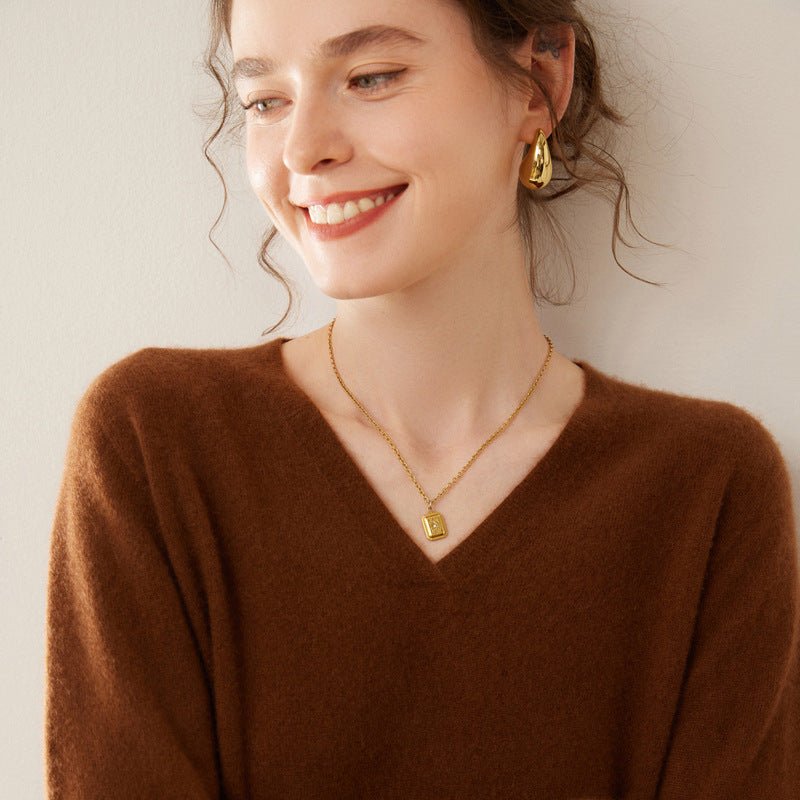 Cashmere Classic V-Neck Essential – Lab-Certified Pure Sophistication - Sainiya Eco Wear