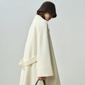 Cashmere Coat Women – Long Double-Sided Belted Bathrobe Wool Jacket - Sainiya Eco Wear