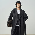 Cashmere Coat Women – Long Double-Sided Wool Tie Coat, Elegant Minimalist Overcoat - Sainiya Eco Wear