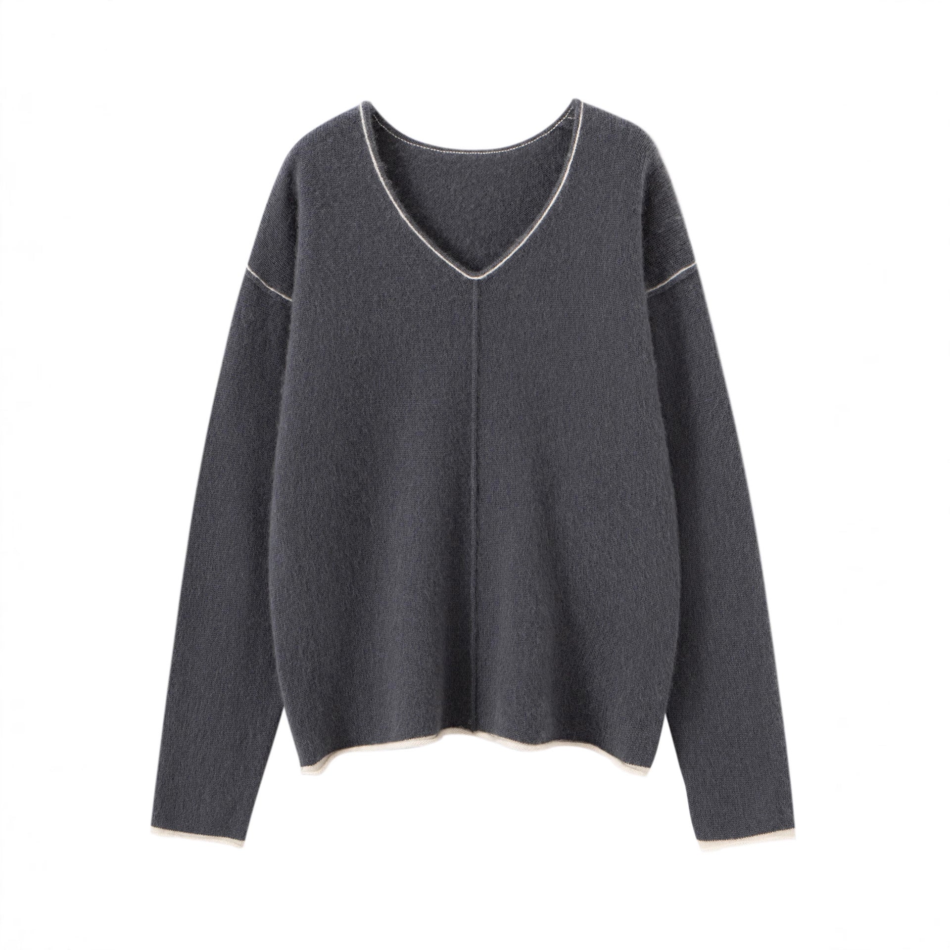 Cashmere Effortless V-Neck – Timeless Loose Elegance - Sainiya Eco Wear