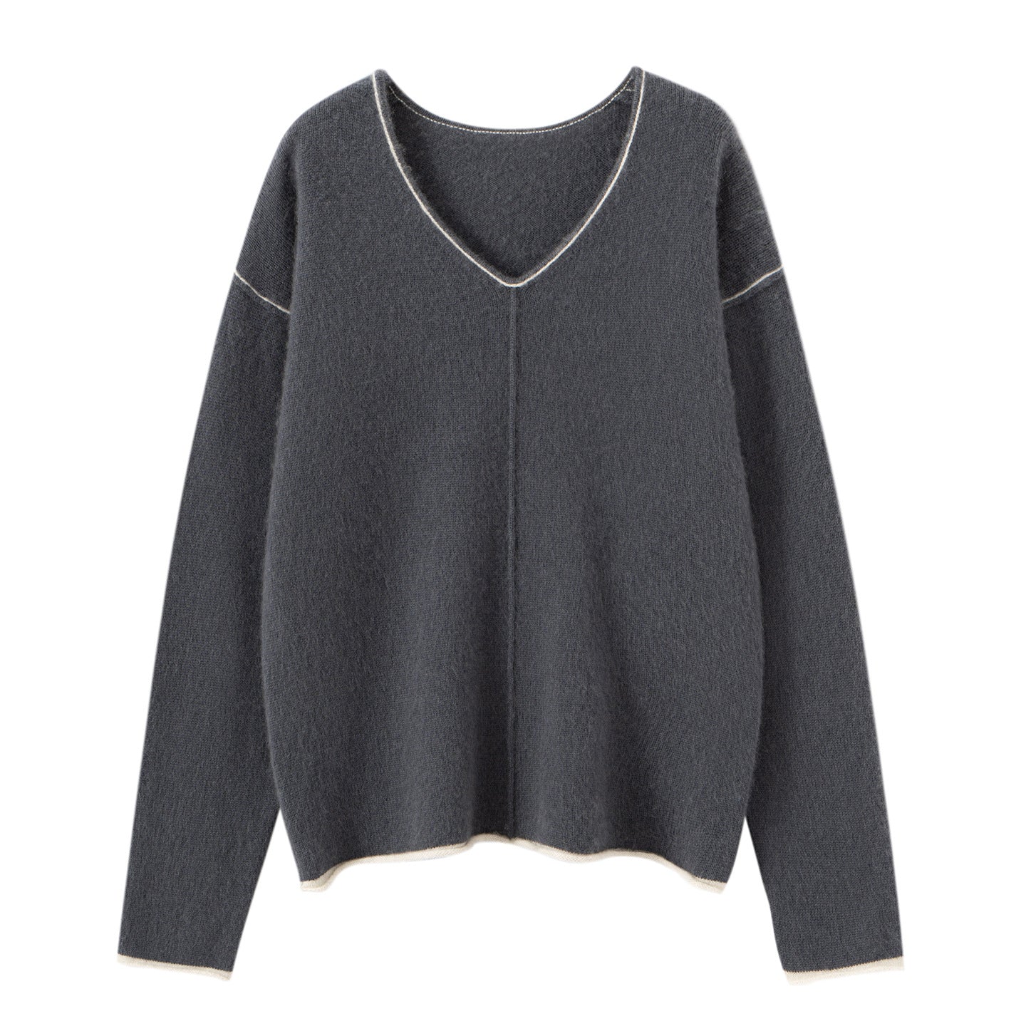 Cashmere Effortless V-Neck – Timeless Loose Elegance - Sainiya Eco Wear