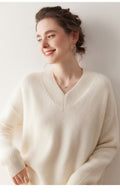 Cashmere Oversized Lazy V-Neck – Effortless Cozy Perfection - Sainiya Eco Wear