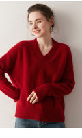 Cashmere Oversized Lazy V-Neck – Effortless Cozy Perfection - Sainiya Eco Wear