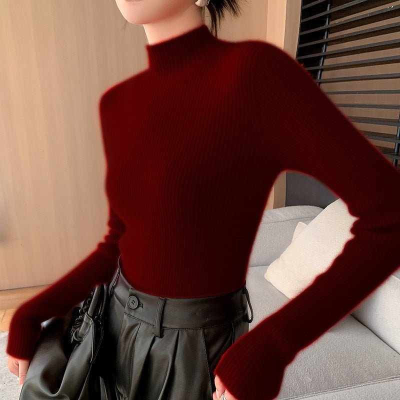 Cashmere Seamless Slim Half-Turtleneck – Second-Skin Softness - Sainiya Eco Wear