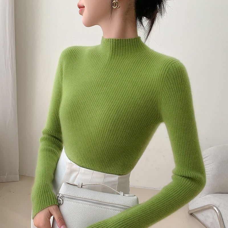 Cashmere Seamless Slim Half-Turtleneck – Second-Skin Softness - Sainiya Eco Wear