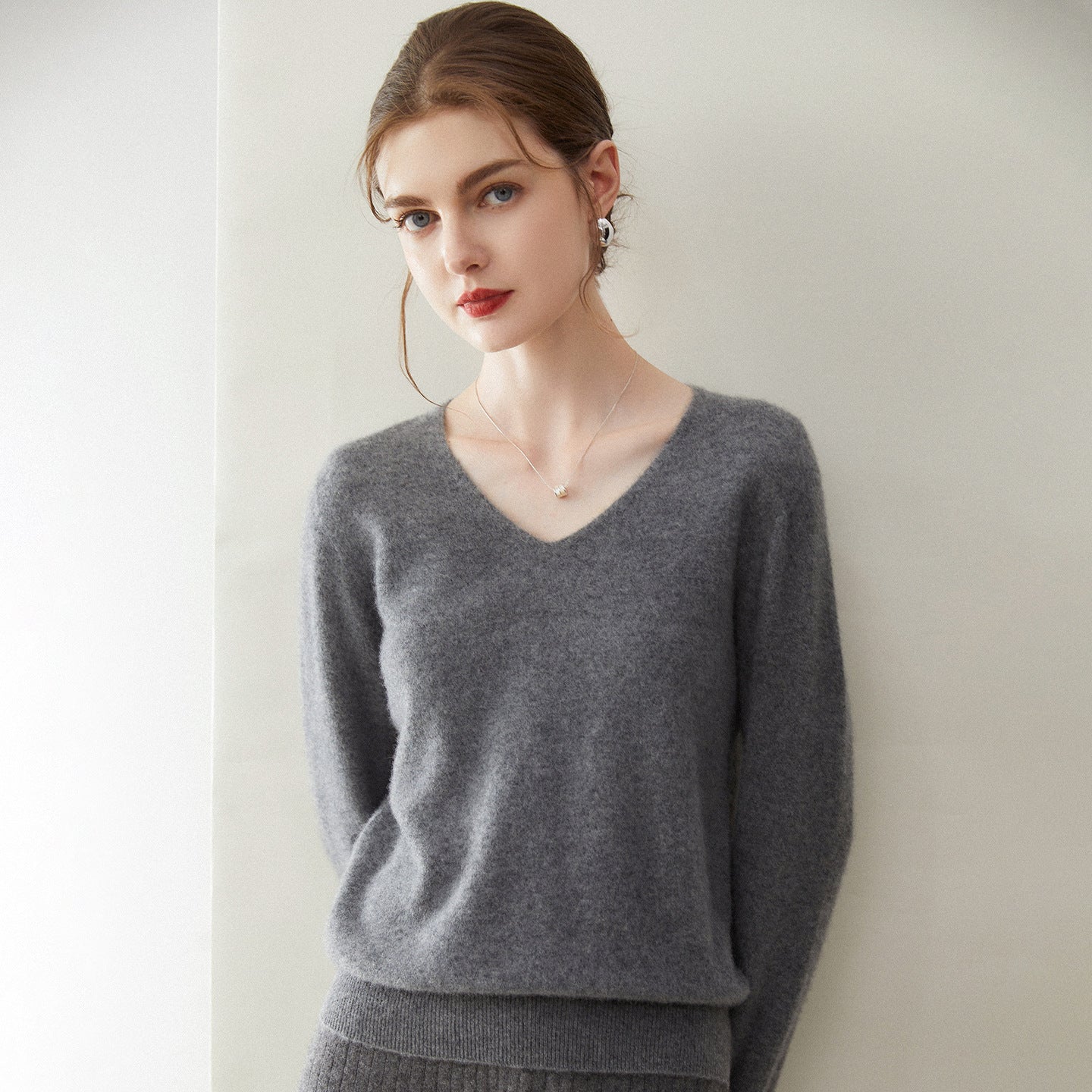Cashmere Seamless Whisper-Soft V-Neck – Barely-There Luxury - Sainiya Eco Wear