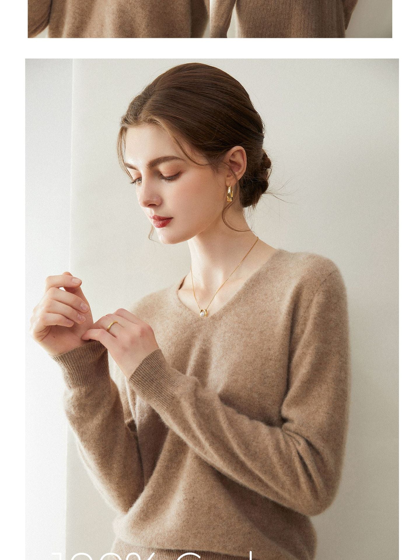 Cashmere Seamless Whisper-Soft V-Neck – Barely-There Luxury - Sainiya Eco Wear