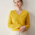 Cashmere V-Neck Women’s Knit Top – Soft, Warm, Slimming Fall/Winter Layer - Sainiya Eco Wear