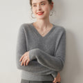 Cashmere V-Neck Women’s Knit Top – Soft, Warm, Slimming Fall/Winter Layer - Sainiya Eco Wear
