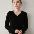 Cashmere V-Neck Women’s Knit Top – Soft, Warm, Slimming Fall/Winter Layer - Sainiya Eco Wear