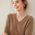 Cashmere V-Neck Women’s Sweater – 100% Pure Soft Knit Half-Sleeve Top - Sainiya Eco Wear