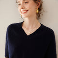 Cashmere V-Neck Women’s Sweater – 100% Pure Soft Knit Half-Sleeve Top - Sainiya Eco Wear