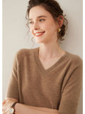 Cashmere V-Neck Women’s Sweater – 100% Pure Soft Knit Half-Sleeve Top - Sainiya Eco Wear