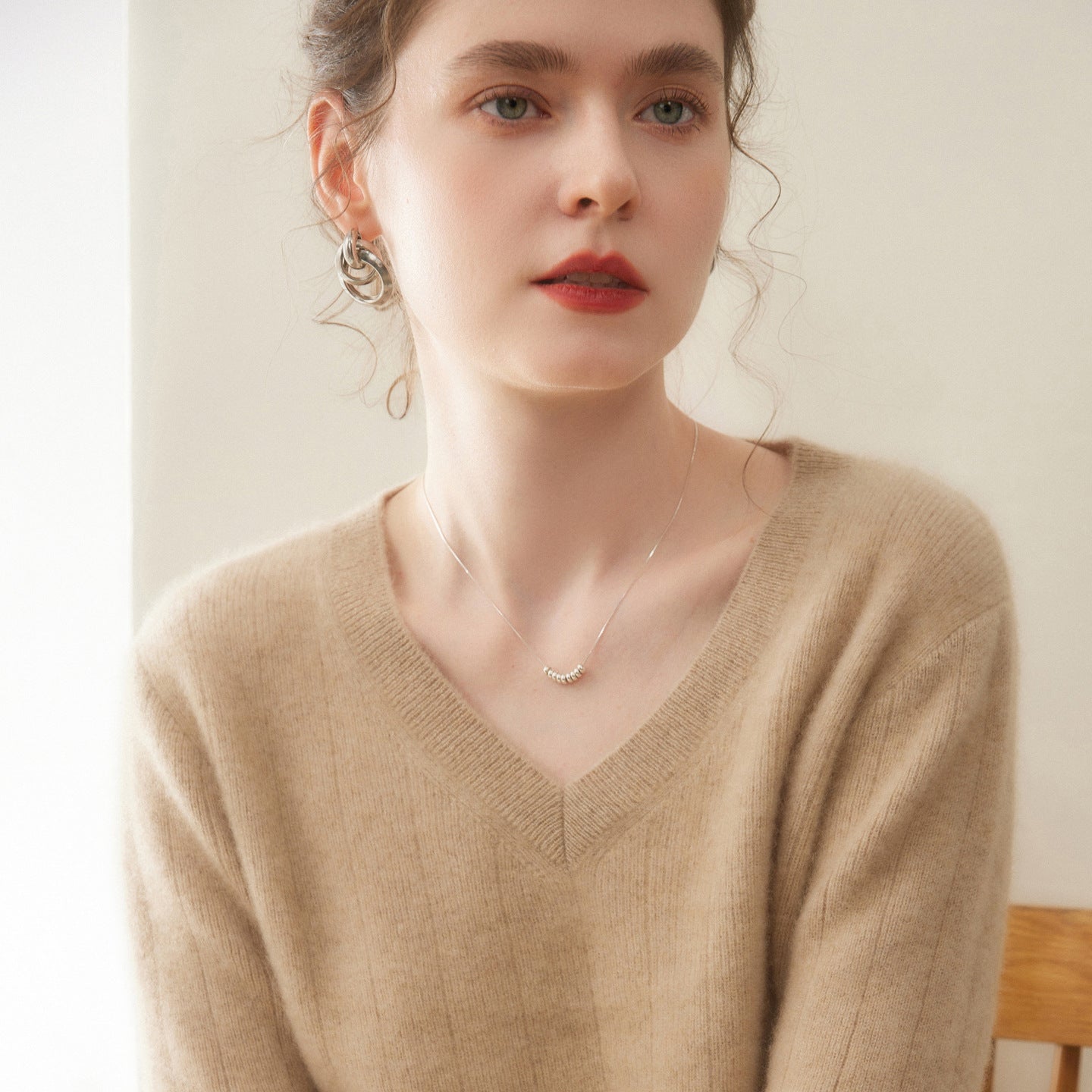 Cashmere V-Neck Women’s Sweater – 100% Pure Soft Knit - Sainiya Eco Wear