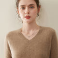 Cashmere V-Neck Women’s Sweater – 100% Pure Soft Knit - Sainiya Eco Wear