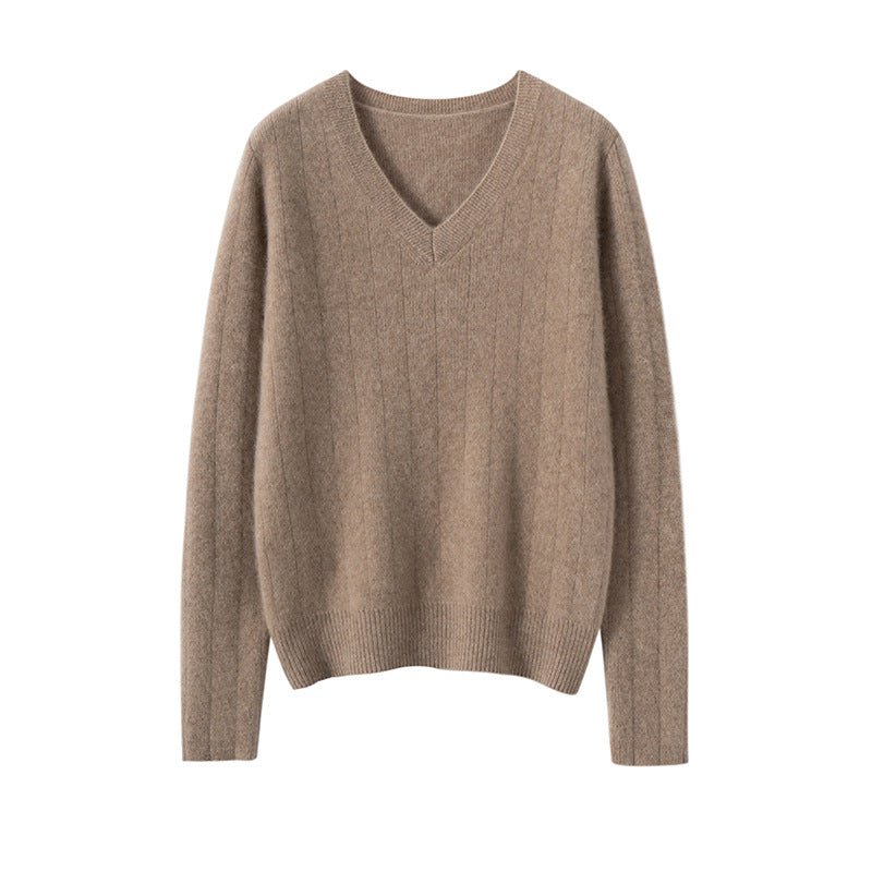 Cashmere V-Neck Women’s Sweater – 100% Pure Soft Knit - Sainiya Eco Wear