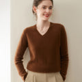 Cashmere V-Neck Women’s Sweater – 100% Pure Soft Knit - Sainiya Eco Wear