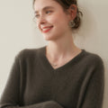 Cashmere V-Neck Women’s Sweater – 100% Pure Soft Knit - Sainiya Eco Wear