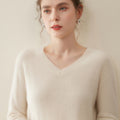 Cashmere V-Neck Women’s Sweater – 100% Pure Soft Knit - Sainiya Eco Wear