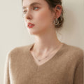 Cashmere V-Neck Women’s Sweater – 100% Pure Soft Knit - Sainiya Eco Wear