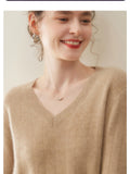 Cashmere V-Neck Women’s Sweater – 100% Pure Soft Knit - Sainiya Eco Wear