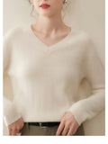 Cashmere V-Neck Women’s Sweater – 100% Pure Soft Knit - Sainiya Eco Wear