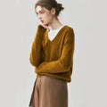 Cashmere V-Neck Women’s Sweater – 100% Pure Soft Slimming Knit - Sainiya Eco Wear