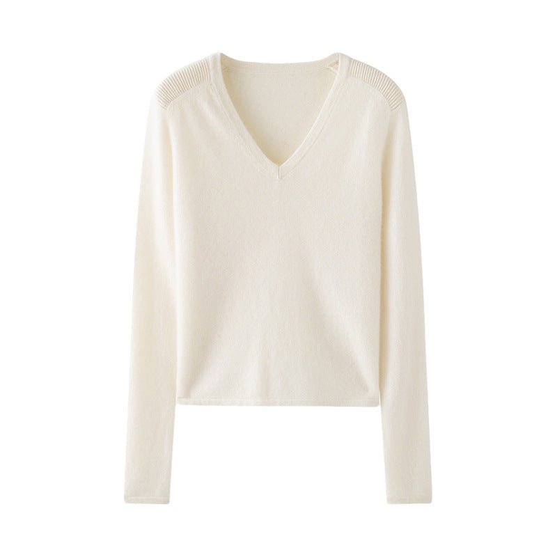 Cashmere V-Neck Women’s Sweater – 100% Pure Soft Slimming Knit - Sainiya Eco Wear