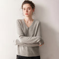Cashmere V-Neck Women’s Sweater – 100% Pure Soft Slimming Knit - Sainiya Eco Wear