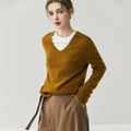 Cashmere V-Neck Women’s Sweater – 100% Pure Soft Slimming Knit - Sainiya Eco Wear