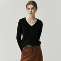 Cashmere V-Neck Women’s Sweater – 100% Pure Soft Slimming Knit - Sainiya Eco Wear