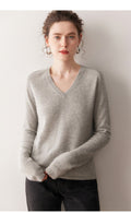 Cashmere V-Neck Women’s Sweater – 100% Pure Soft Slimming Knit - Sainiya Eco Wear