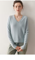 Cashmere V-Neck Women’s Sweater – 100% Pure Soft Slimming Knit - Sainiya Eco Wear
