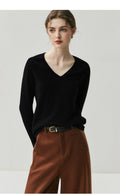 Cashmere V-Neck Women’s Sweater – 100% Pure Soft Slimming Knit - Sainiya Eco Wear