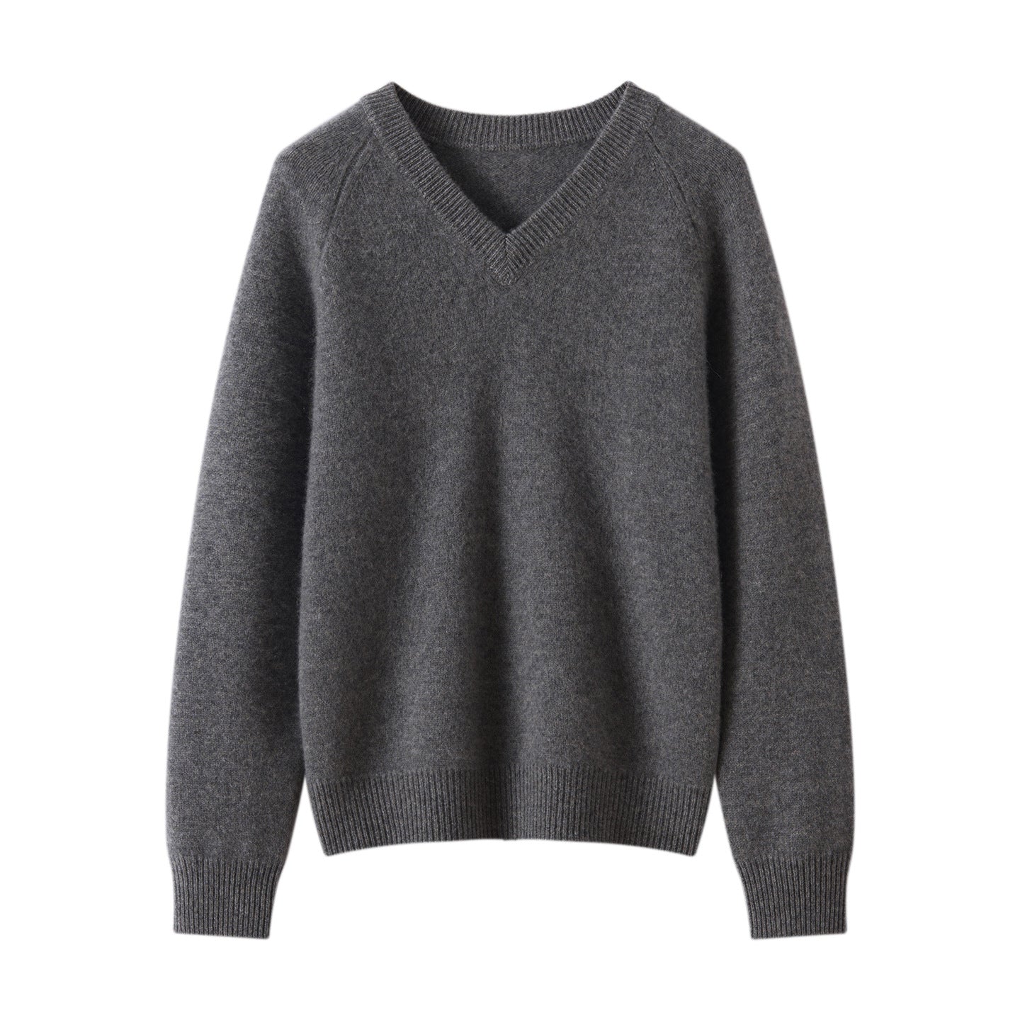 Cashmere V-Neck Women’s Sweater – 100% Pure Thick Knit Raglan Sleeve Top - Sainiya Eco Wear