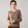 Cashmere V-Neck Women’s Sweater – 100% Pure Thick Knit Raglan Sleeve Top - Sainiya Eco Wear