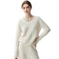 Cashmere Women’s V-Neck Pure Knit Sweater - Sainiya Eco Wear