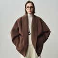double-faced wool relaxed coat for women