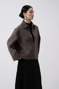 double sided cashmere short coat women