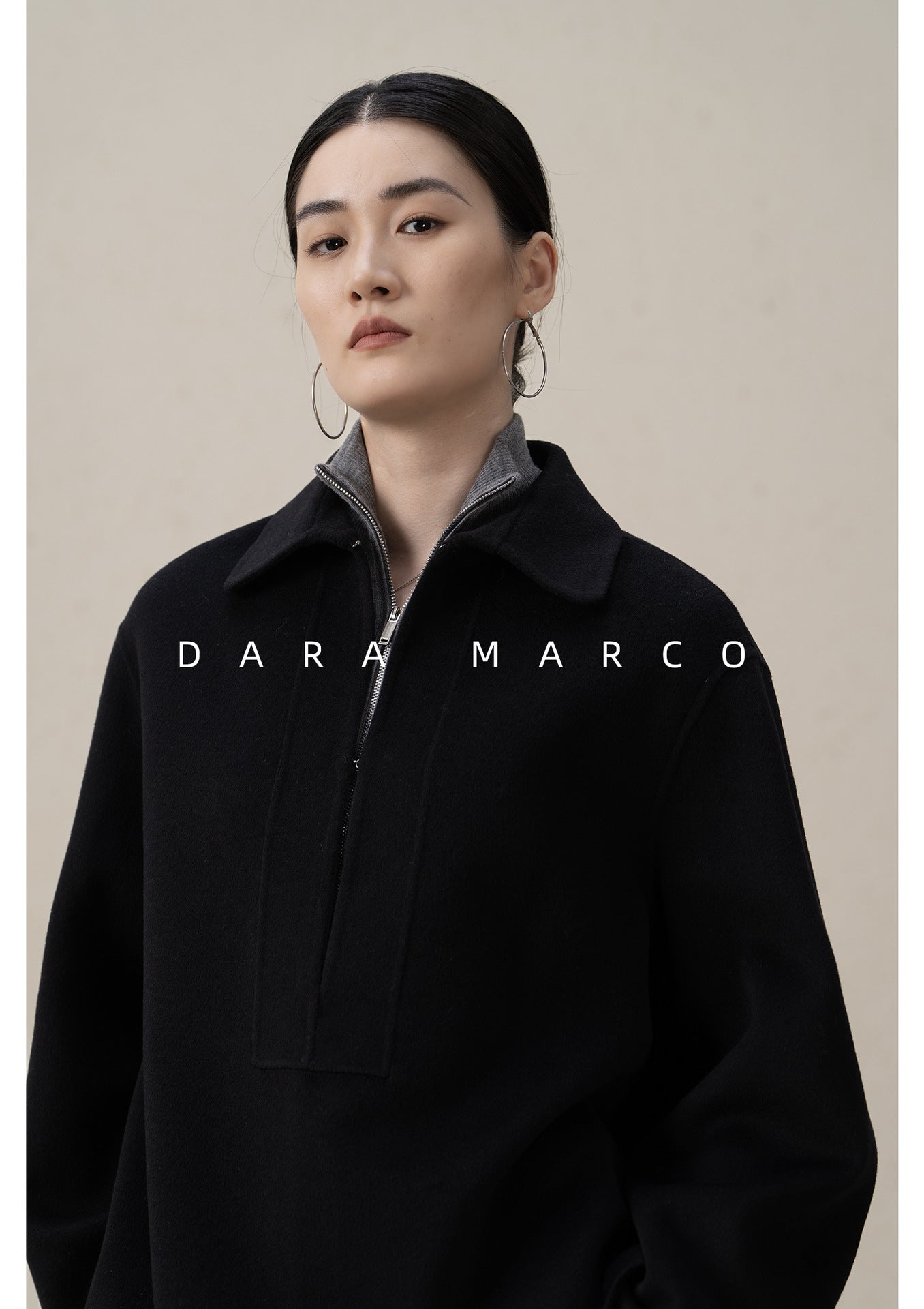 double sided cashmere short coat women