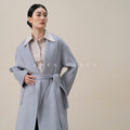 Double-Sided Cashmere Coat for Women Green Collar Wool Blend - Sainiya Eco Wear