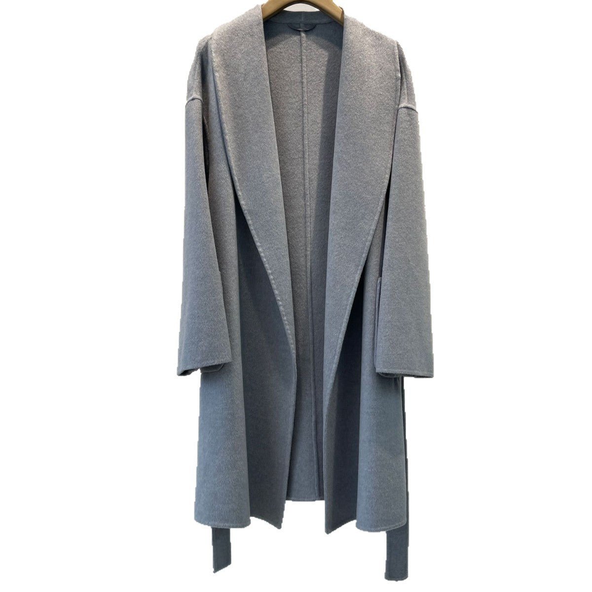 Double-Sided Cashmere Coat for Women Green Collar Wool Blend - Sainiya Eco Wear