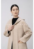 double sided wool cocoon coat