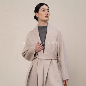 collar double-sided wool coat for women