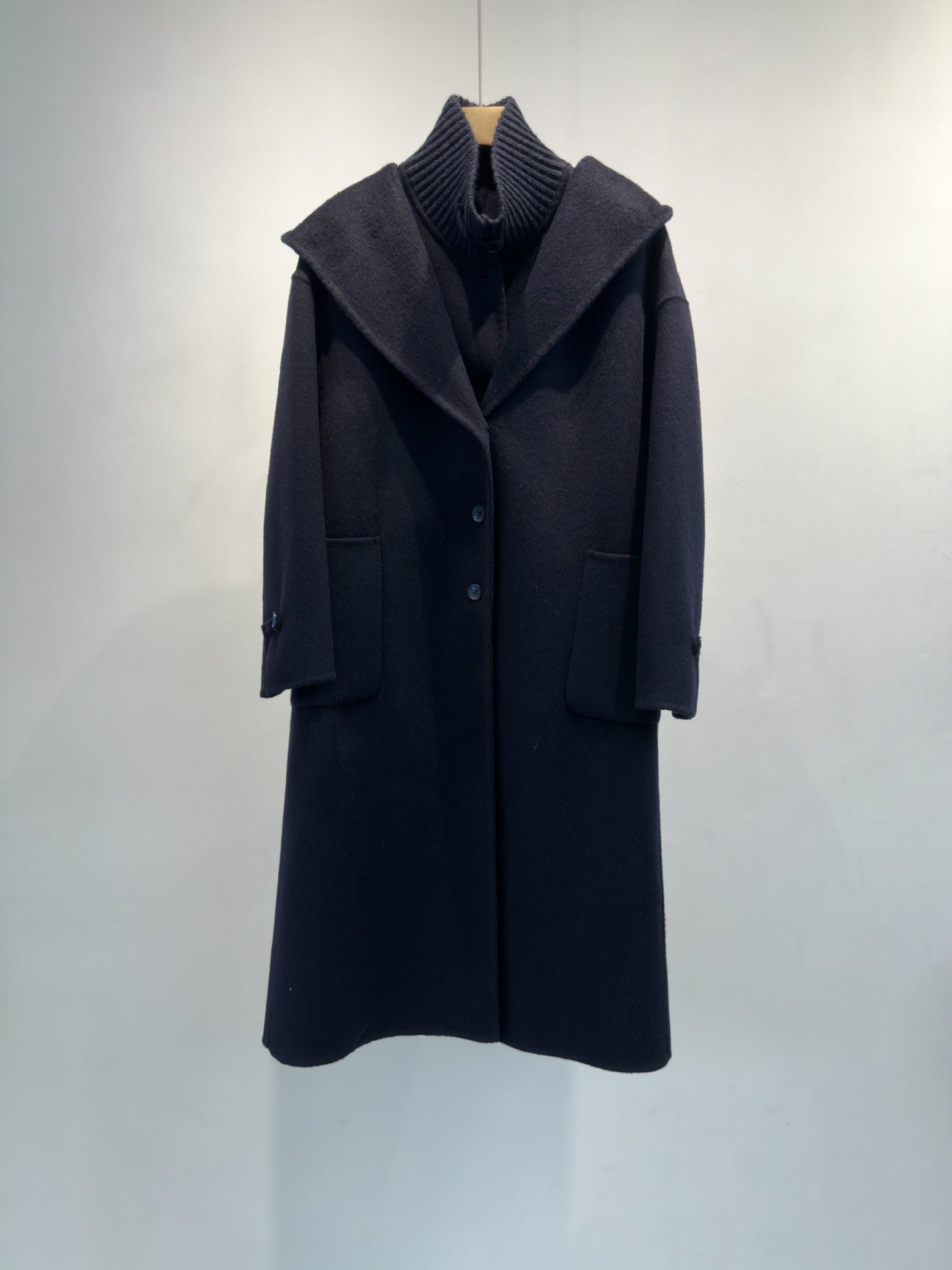 double-sided cashmere hooded wool coat set
