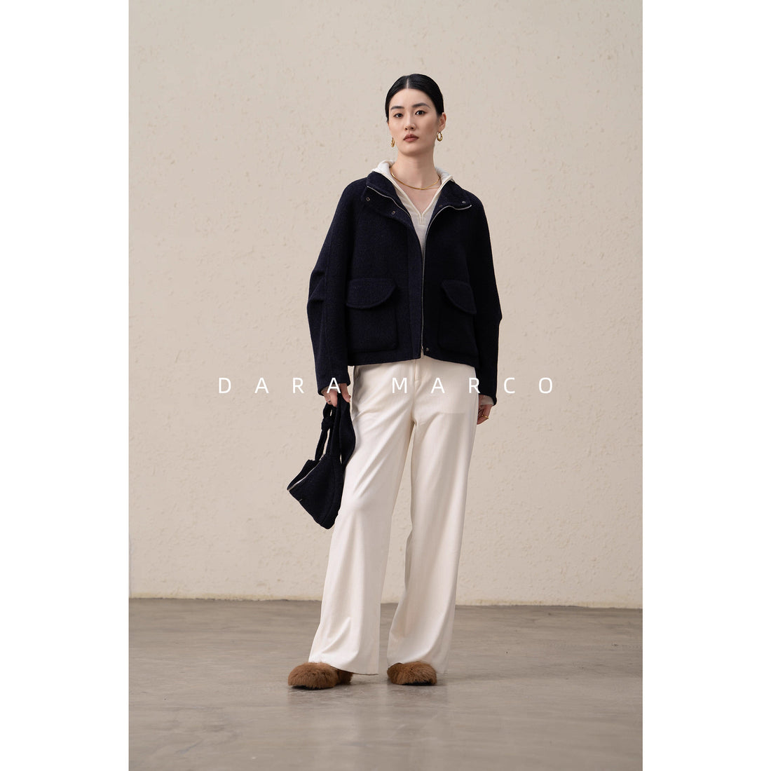 Double-Sided Cashmere Short Coat for Women | Silk Blend Winter Style - Sainiya Eco Wear